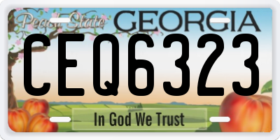 GA license plate CEQ6323