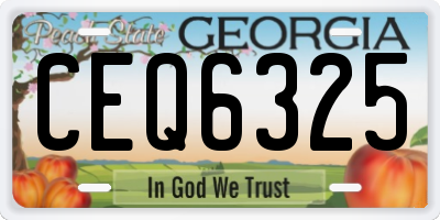 GA license plate CEQ6325