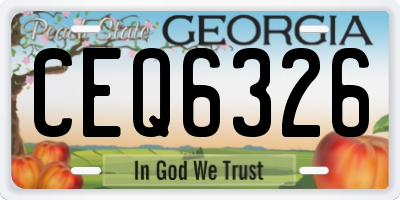 GA license plate CEQ6326