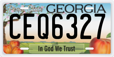 GA license plate CEQ6327