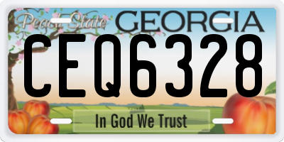 GA license plate CEQ6328