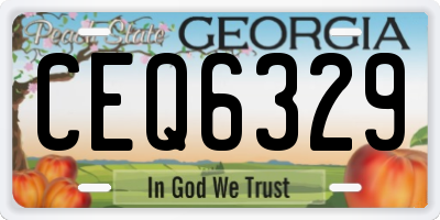 GA license plate CEQ6329