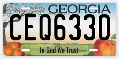GA license plate CEQ6330