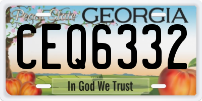 GA license plate CEQ6332