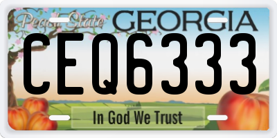 GA license plate CEQ6333