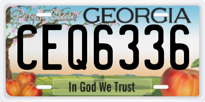 GA license plate CEQ6336