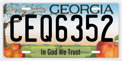 GA license plate CEQ6352