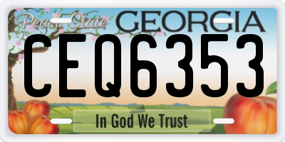 GA license plate CEQ6353