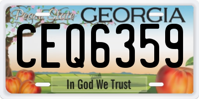 GA license plate CEQ6359
