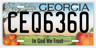 GA license plate CEQ6360