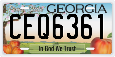 GA license plate CEQ6361