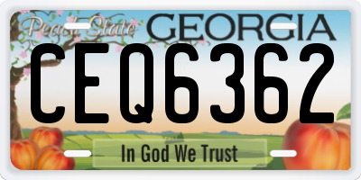 GA license plate CEQ6362
