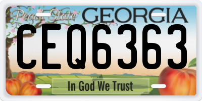 GA license plate CEQ6363