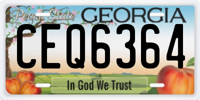 GA license plate CEQ6364