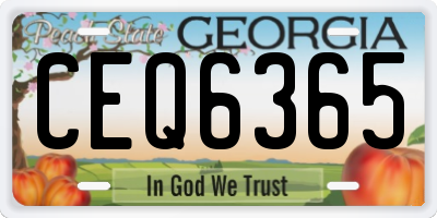 GA license plate CEQ6365