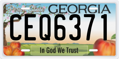 GA license plate CEQ6371