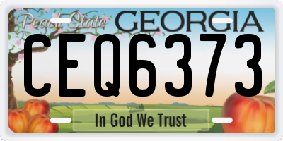 GA license plate CEQ6373