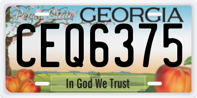 GA license plate CEQ6375
