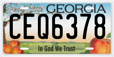GA license plate CEQ6378