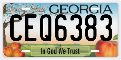 GA license plate CEQ6383