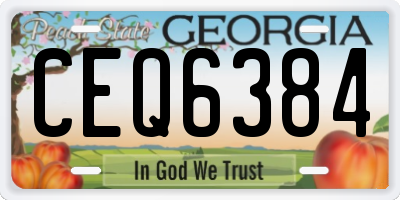 GA license plate CEQ6384