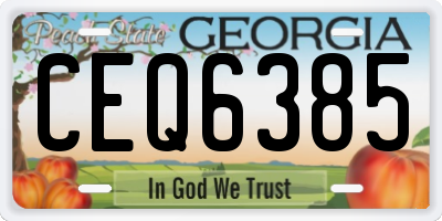GA license plate CEQ6385