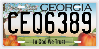GA license plate CEQ6389