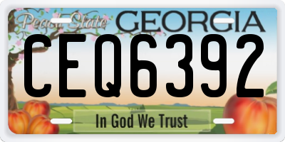 GA license plate CEQ6392