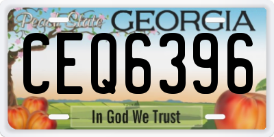 GA license plate CEQ6396