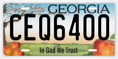 GA license plate CEQ6400