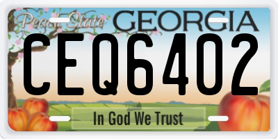 GA license plate CEQ6402