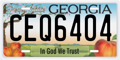 GA license plate CEQ6404