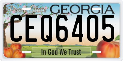 GA license plate CEQ6405