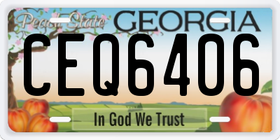 GA license plate CEQ6406