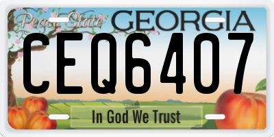 GA license plate CEQ6407