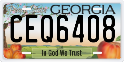 GA license plate CEQ6408