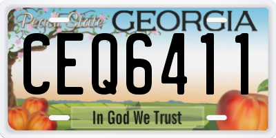 GA license plate CEQ6411