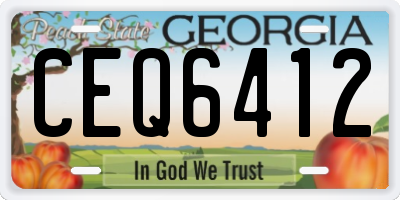 GA license plate CEQ6412