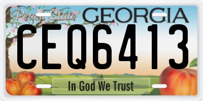 GA license plate CEQ6413