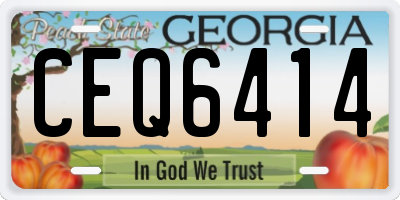 GA license plate CEQ6414