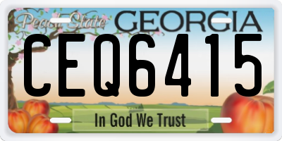 GA license plate CEQ6415