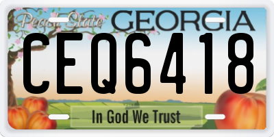 GA license plate CEQ6418