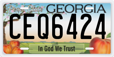 GA license plate CEQ6424