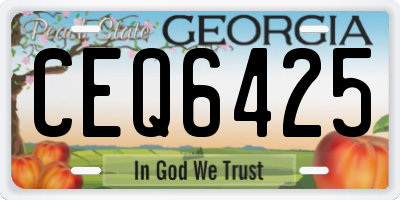GA license plate CEQ6425