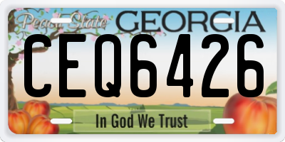GA license plate CEQ6426
