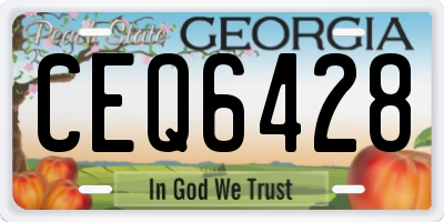 GA license plate CEQ6428