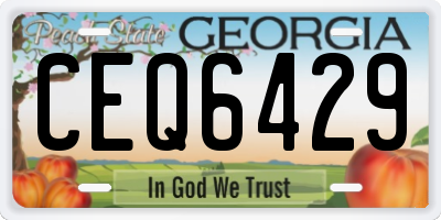 GA license plate CEQ6429