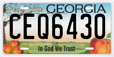 GA license plate CEQ6430