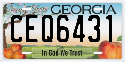 GA license plate CEQ6431