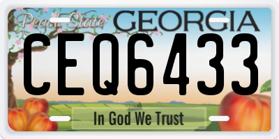 GA license plate CEQ6433